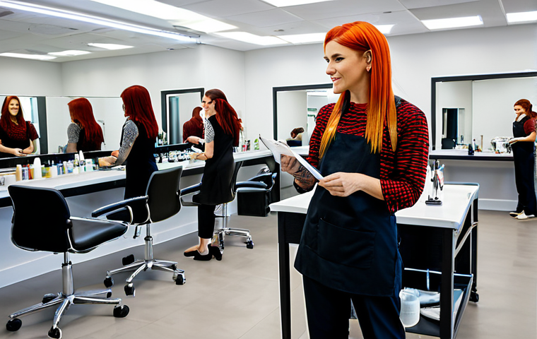 미용사 연봉 협상 전략 - Hairdresser Receiving Positive Feedback**

"A friendly interaction between a salon owner (male, 40s,...