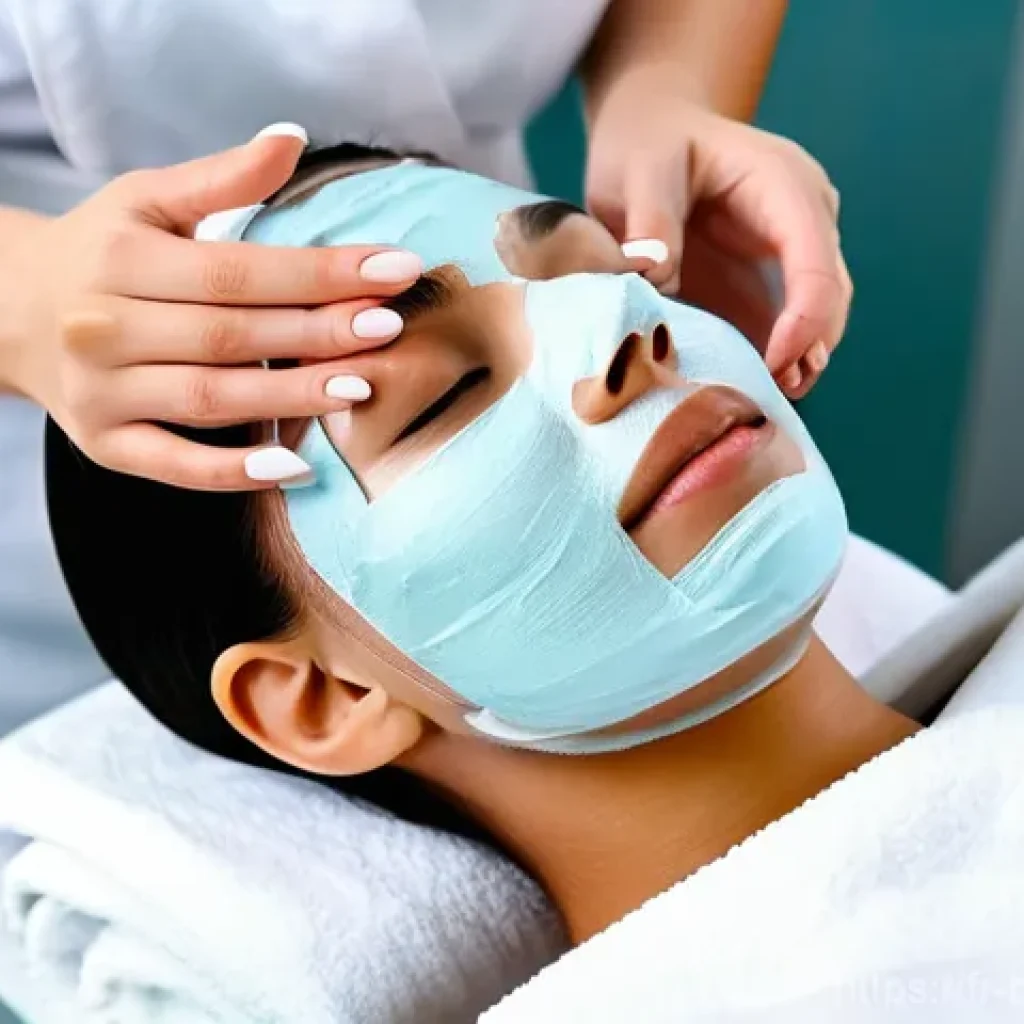 피부 관리 전문가 연봉 협상 팁 - A professional female aesthetician, dressed in a pristine, light-colored salon uniform, meticulously...