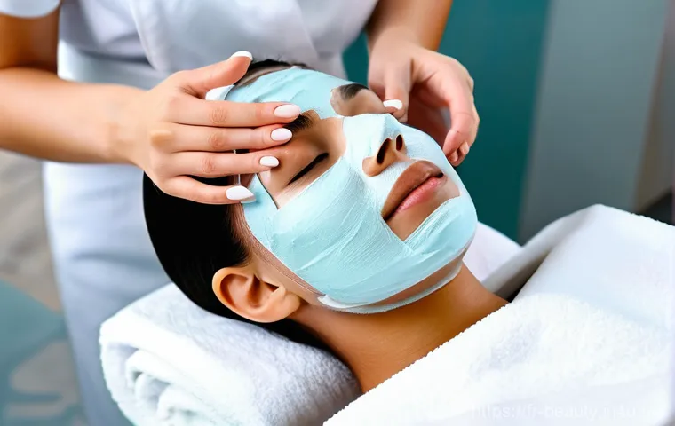 피부 관리 전문가 연봉 협상 팁 - A professional female aesthetician, dressed in a pristine, light-colored salon uniform, meticulously...