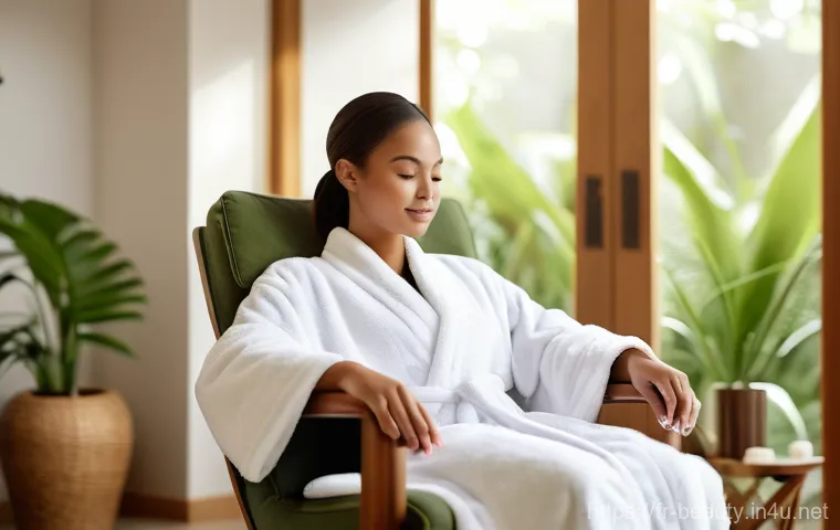 피부 관리 전문가 연봉 협상 팁 - A professional female aesthetician, dressed in a pristine, light-colored salon uniform, meticulously...