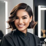 미용사 재직 중 자격증 준비 방법 - **Prompt:** A chic and professional female hairdresser, in her late 20s, wearing a fashionable yet p...