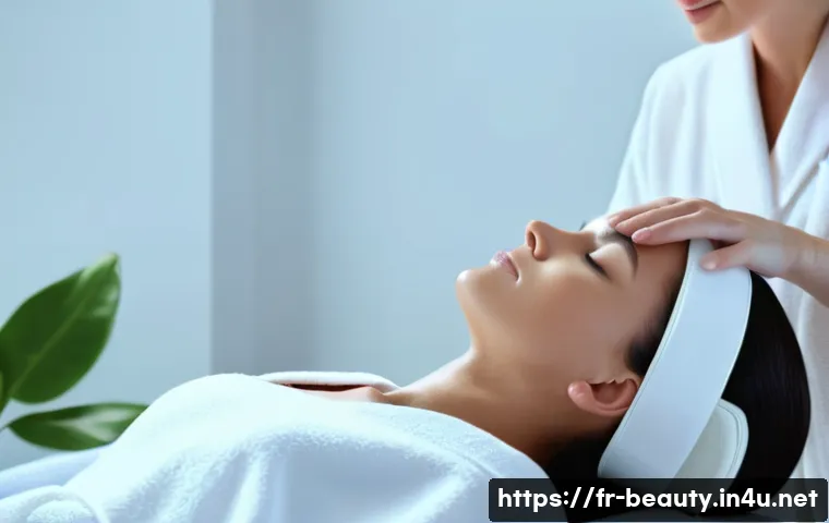 피부 미용 고급 기술 배우기 - A serene spa setting featuring a professional esthetician performing ultrasonic deep facial cleansin...